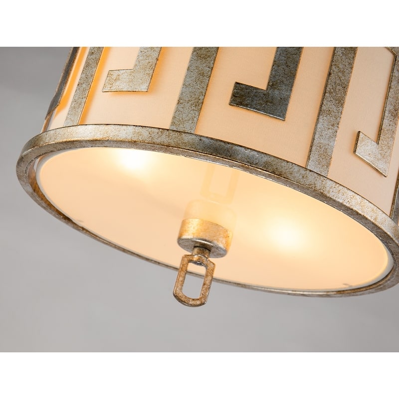 2 Light Medium Distressed Silver Pendant - Semi Flush by Lucas McKearn