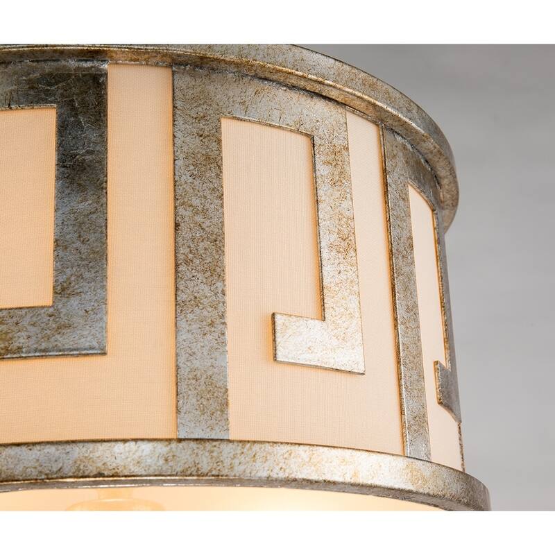 2 Light Medium Distressed Silver Pendant - Semi Flush by Lucas McKearn
