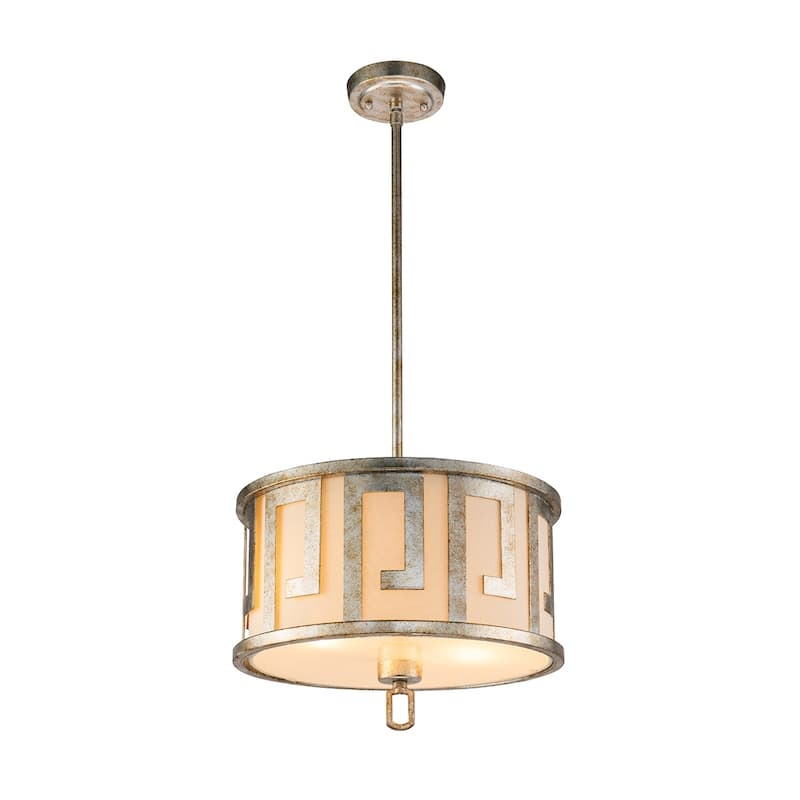 2 Light Medium Distressed Silver Pendant - Semi Flush by Lucas McKearn