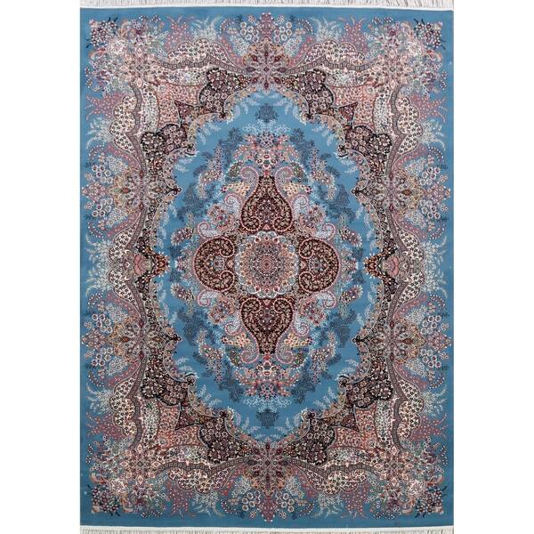 Shop Floral Tabriz Turkish Blue Area Rug Home Decor Carpet 8 3