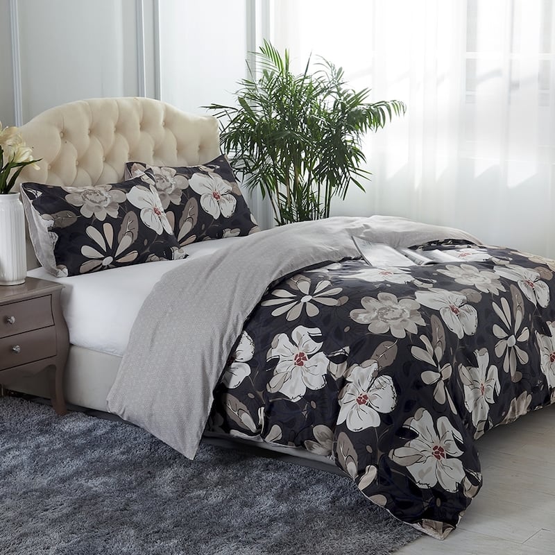 Pretty Floral 3-piece Duvet Cover Set - Imperial White Flower - King
