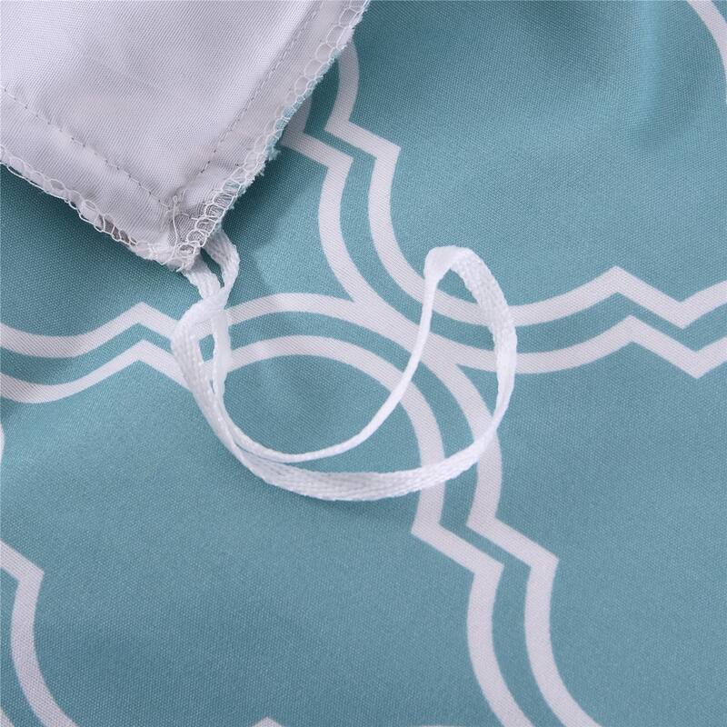 3-piece Reversible Duvet Cover Set Geometric Strip Pattern