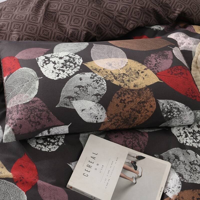 3-piece Reversible Duvet Cover Set Geometric Strip Pattern