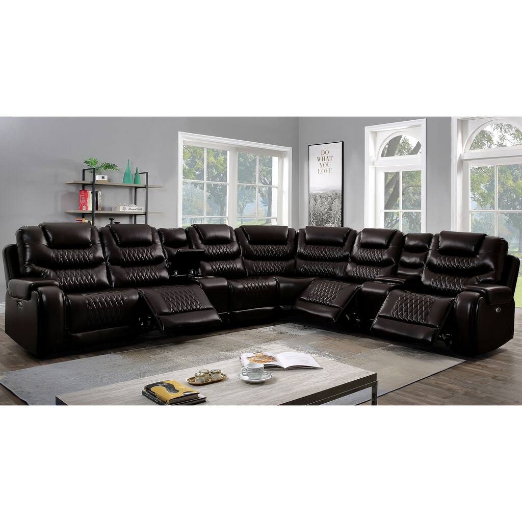 Furniture of America Mure Traditional Sectional and Armless Chair