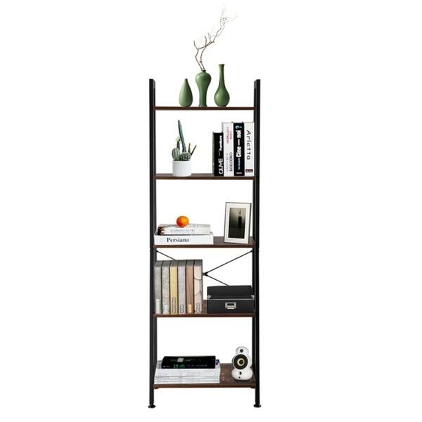 Shop 5 Tiers Industrial Ladder Shelf Vintage Bookshelf Storage Rack Shelf On Sale Overstock 30939511