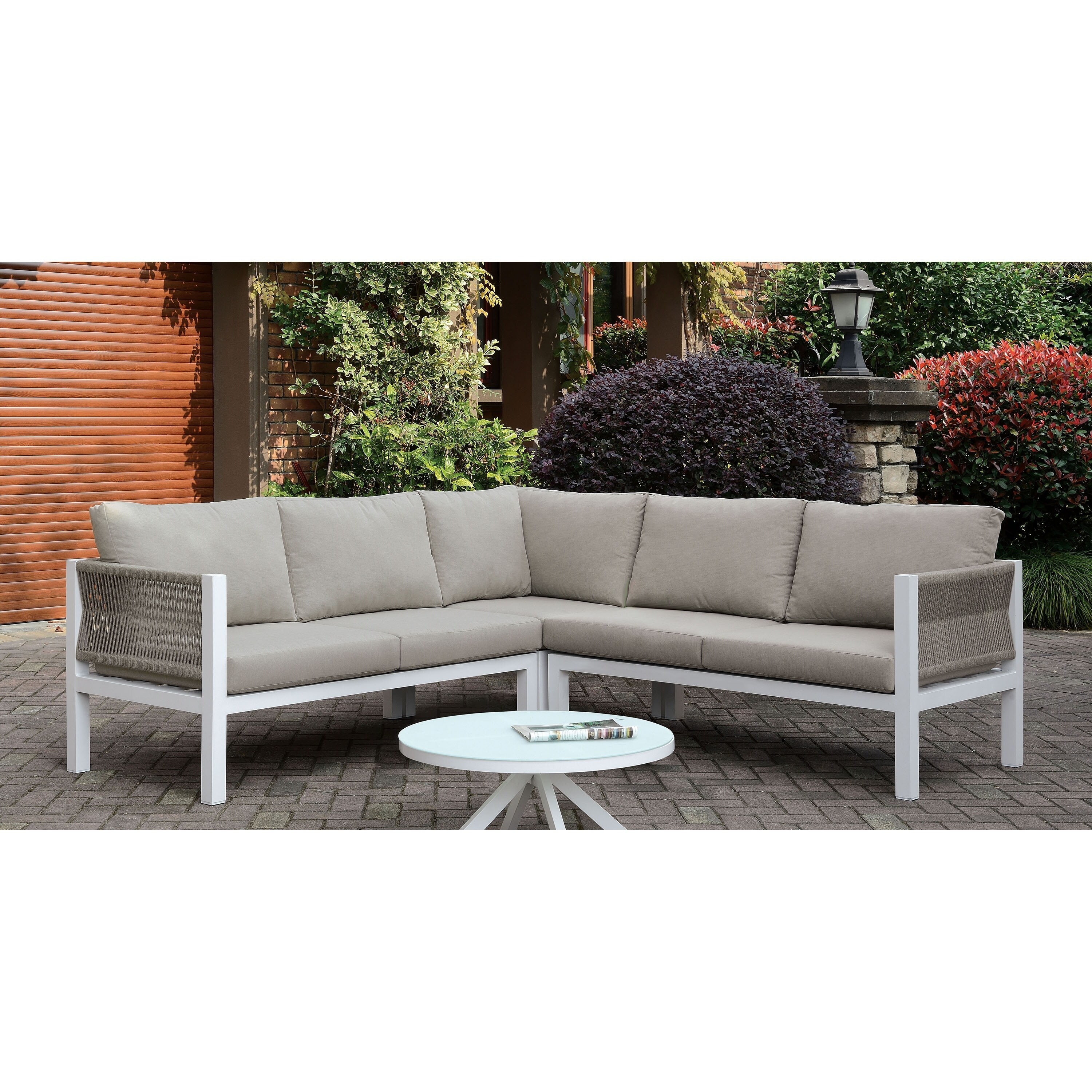 grey metal garden sofa set