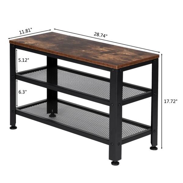 Shop Black Friday Deals On Industrial Shoe Bench 3 Tier Shoe Rack Storage Organizer Overstock 30939614