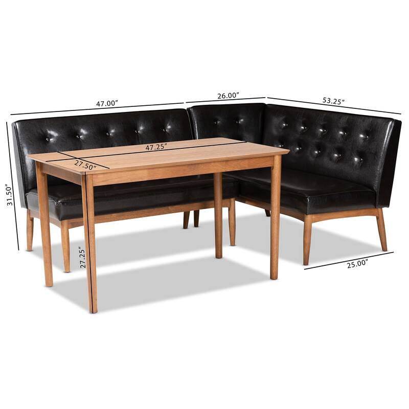 Carson Carrington Isaksbo 3-piece Dining Nook Set
