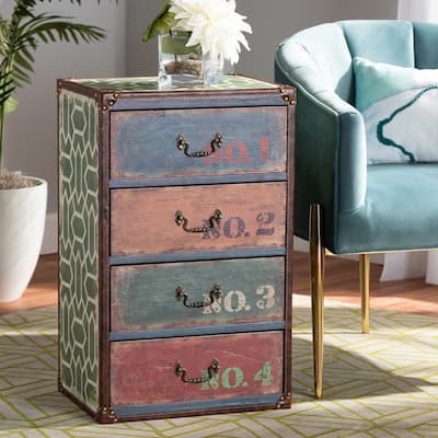 The Curated Nomad Encline Vintage Rustic 4-drawer Storage Cabinet