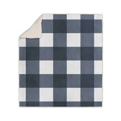 BARRETT BUFFALO CHECK NAVY Sherpa Comforter