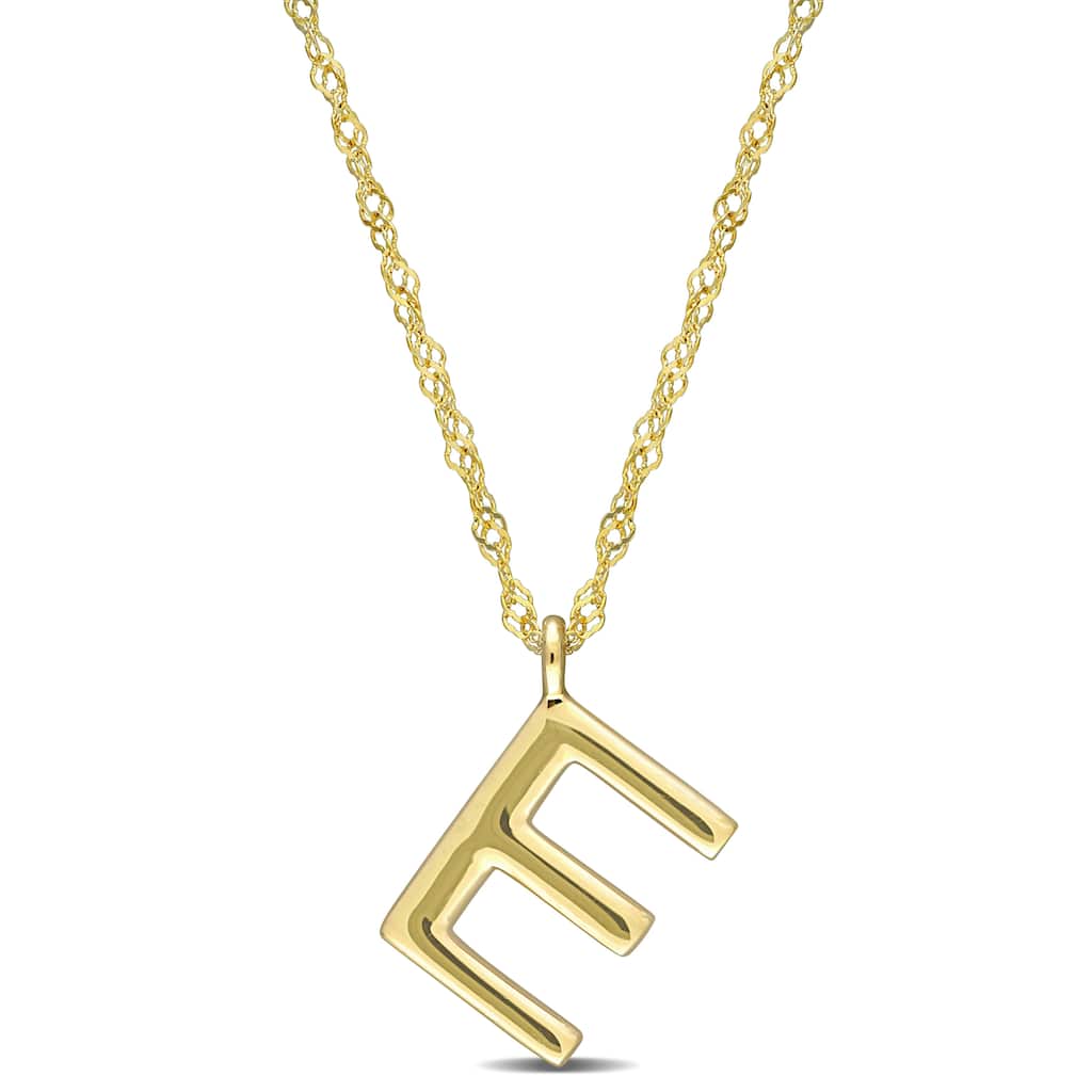 Miadora 14k Yellow Gold E Initial Necklace
