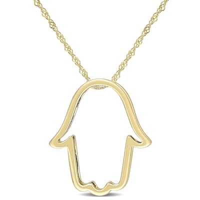 Miadora 14k Yellow Gold Hamsa Necklace