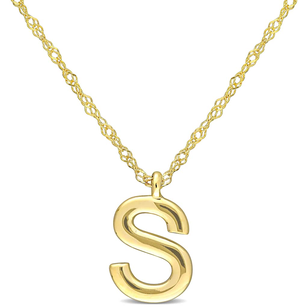 Miadora 14k Yellow Gold S Initial Neklace