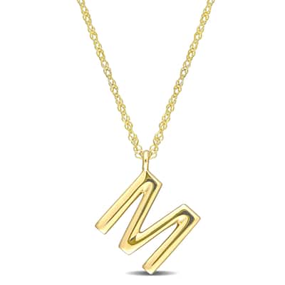 Miadora 14k Yellow Gold M Initial Necklace