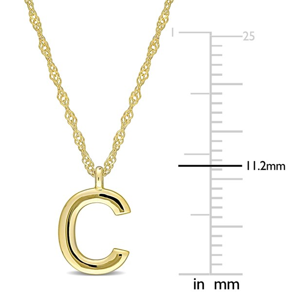 yellow gold initial necklace