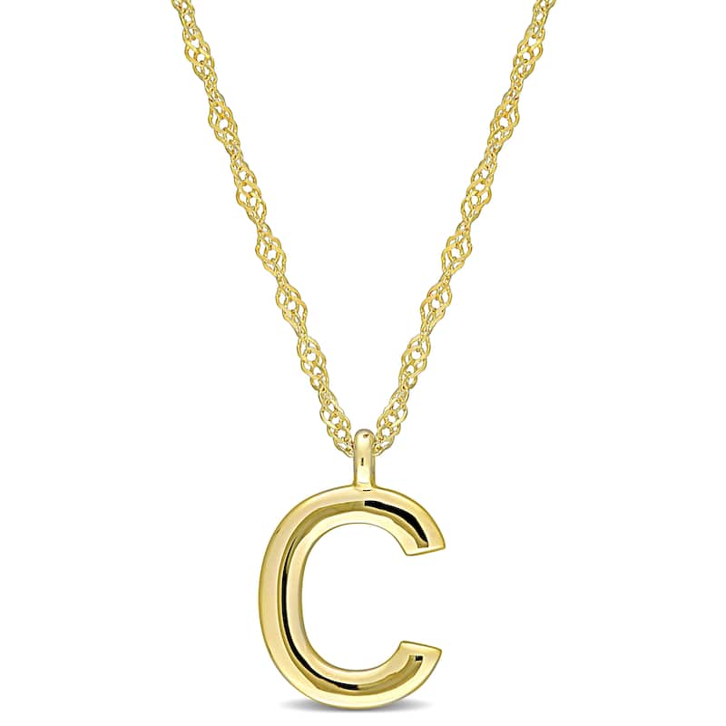 Miadora 14k Yellow Gold C Initial Necklace
