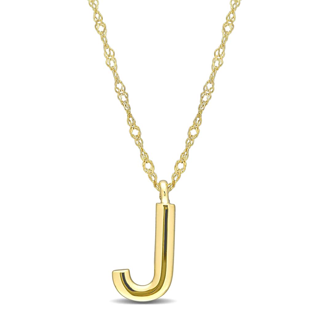Miadora 14k Yellow Gold J Initial Necklace