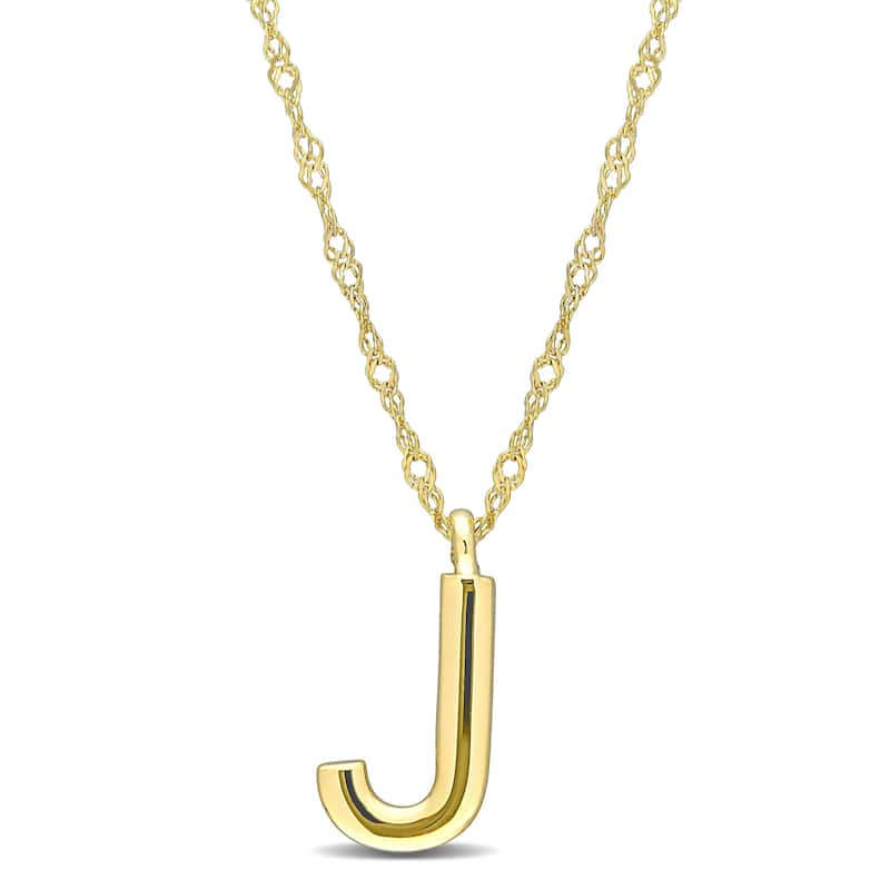 Miadora 14k Yellow Gold J Initial Necklace
