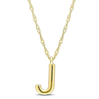 Miadora 14k Yellow Gold J Initial Necklace