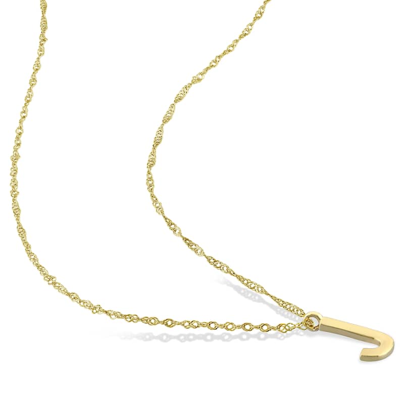 Miadora 14k Yellow Gold J Initial Necklace