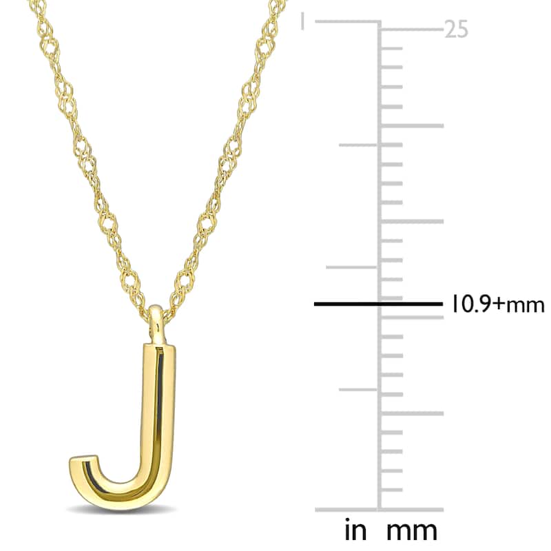 Miadora 14k Yellow Gold J Initial Necklace