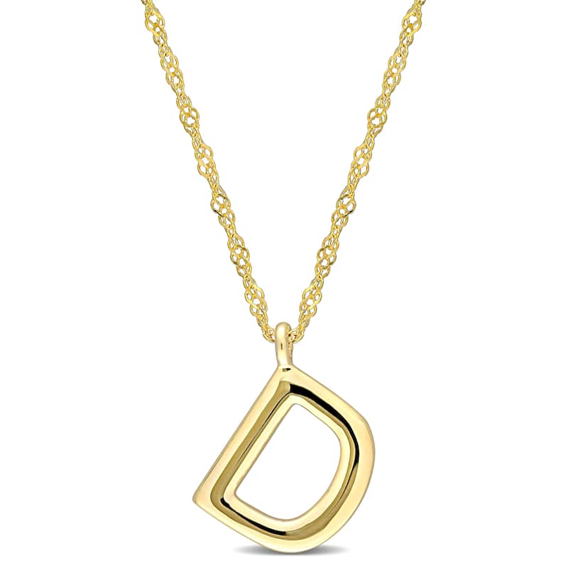 Miadora 14k Yellow Gold D Initial Necklace