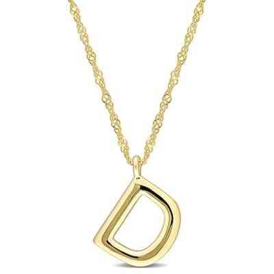 Miadora 14k Yellow Gold D Initial Necklace