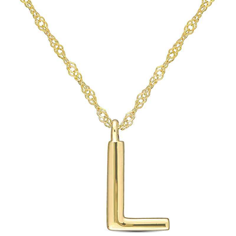 Miadora 14k Yellow Gold L Initial Necklace