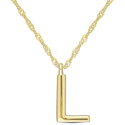 Miadora 14k Yellow Gold L Initial Necklace