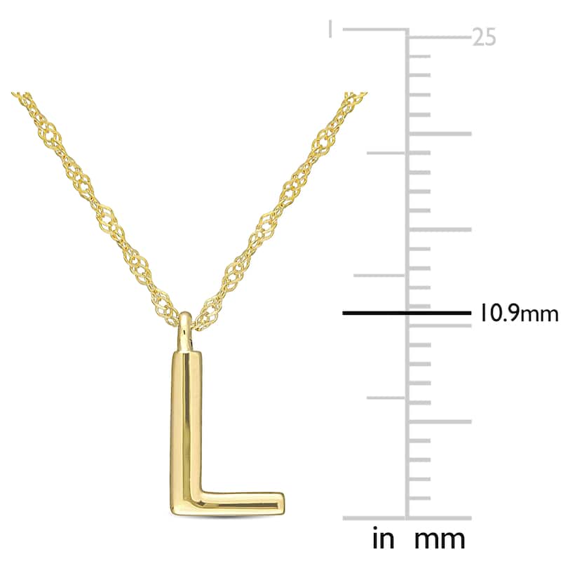 Miadora 14k Yellow Gold L Initial Necklace