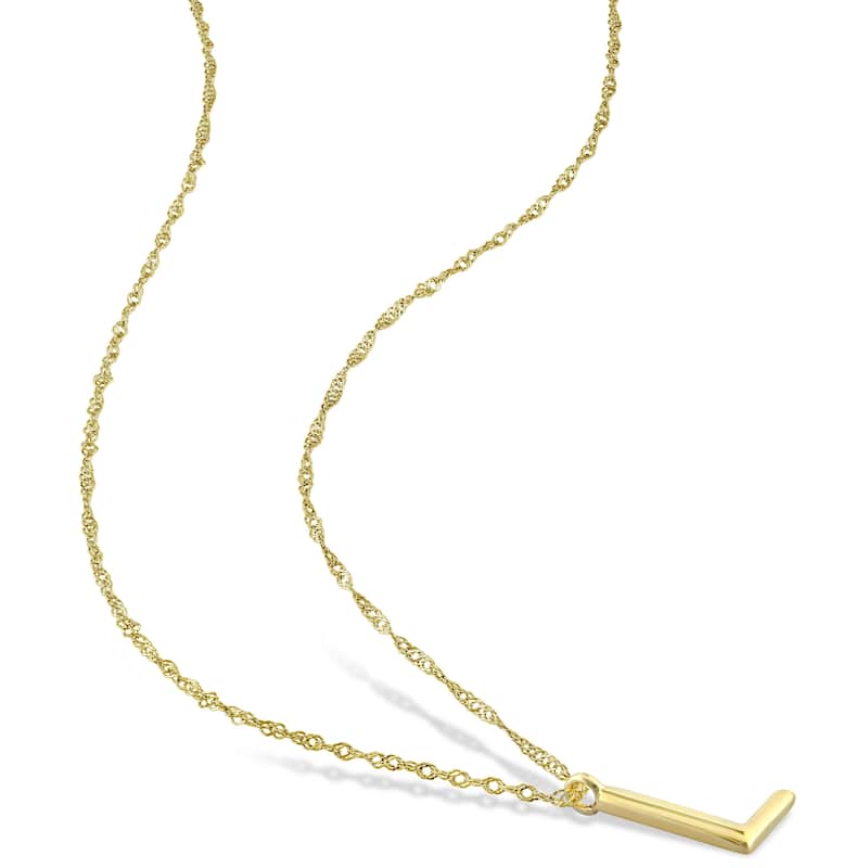 Miadora 14k Yellow Gold L Initial Necklace