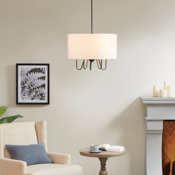 slide 1 of 6, Ellis Black/ White Chandelier by Martha Stewart
