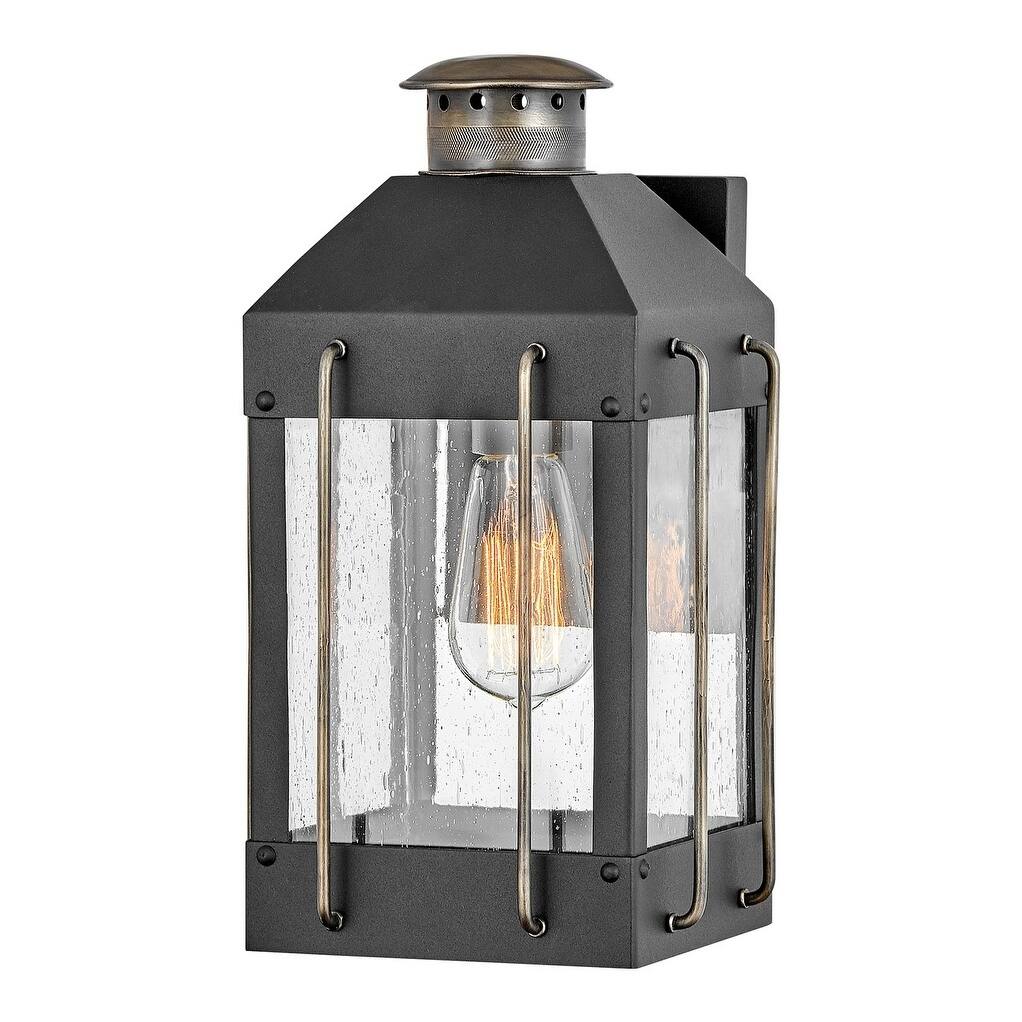 Fitzgerald 1-Light Small Wall Mount Textured Black Outdoor Lantern