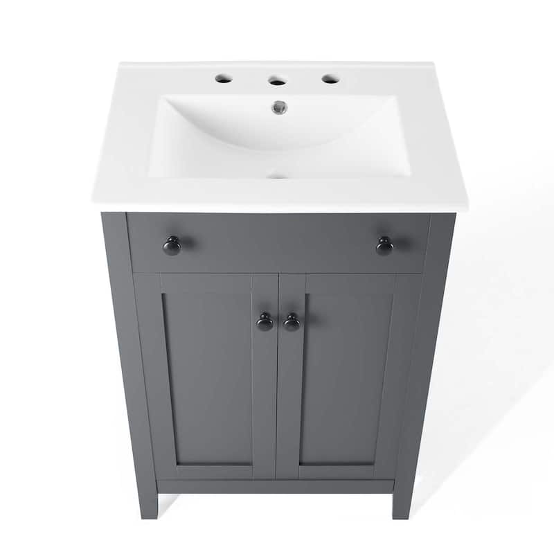 Modway Nantucket 24-inch Bathroom Vanity with Ceramic Top