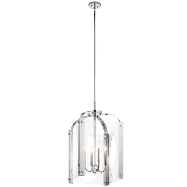 slide 2 of 4, Kichler Lighting Pytel 4-Light Large Foyer Pendant Chrome
