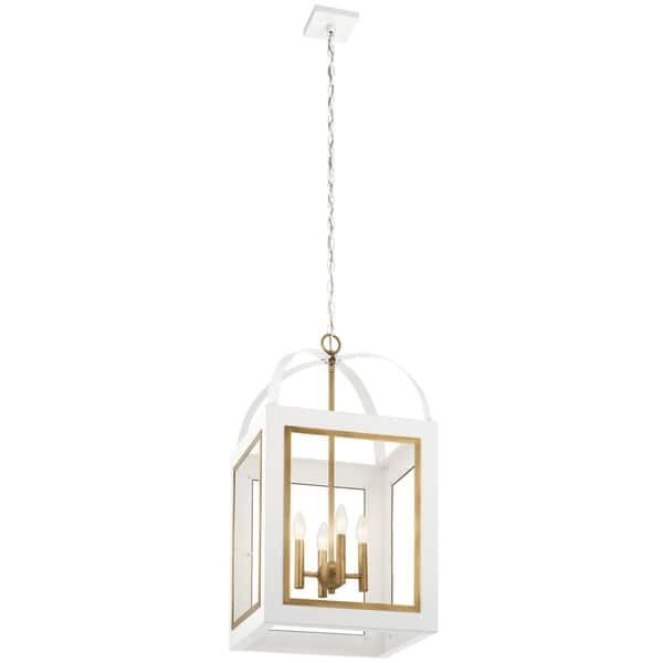 slide 2 of 4, Kichler Lighting Vath 4-Light Large Foyer Pendant White