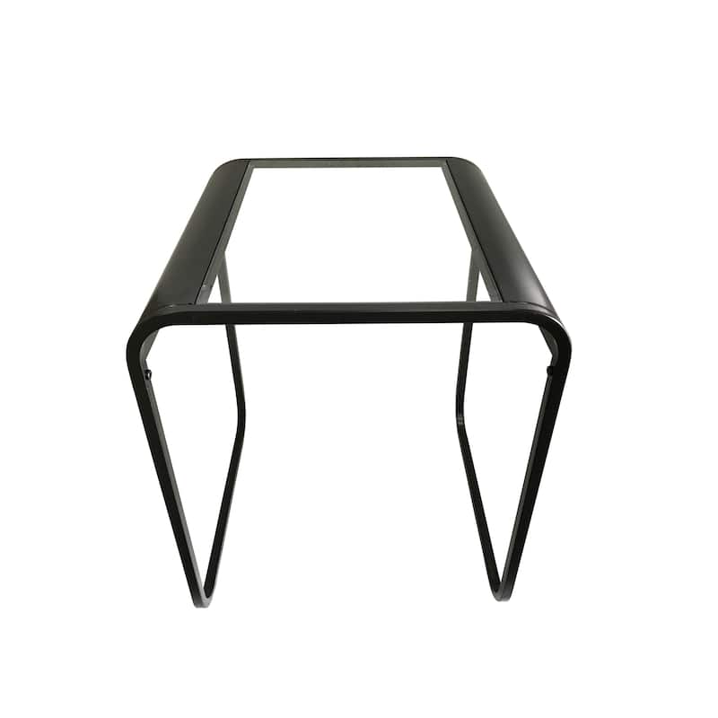 Roux Modern Black 18-inch Glass Top 2-Piece Nesting Table Set by Furniture of America
