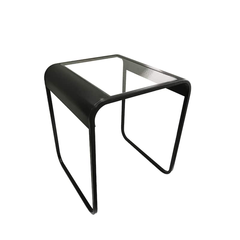 Roux Modern Black 18-inch Glass Top 2-Piece Nesting Table Set by Furniture of America