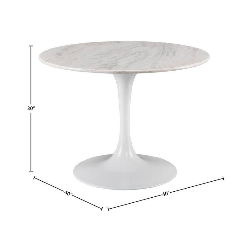Cannes Round Marble Top Bistro Table - 40-inch diameter