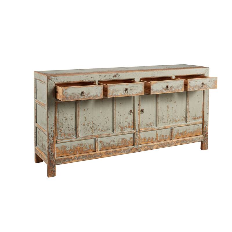New Haven Distressed Pine Sideboard with Metal Hardware