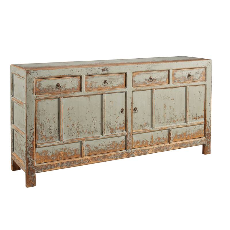 New Haven Distressed Pine Sideboard with Metal Hardware