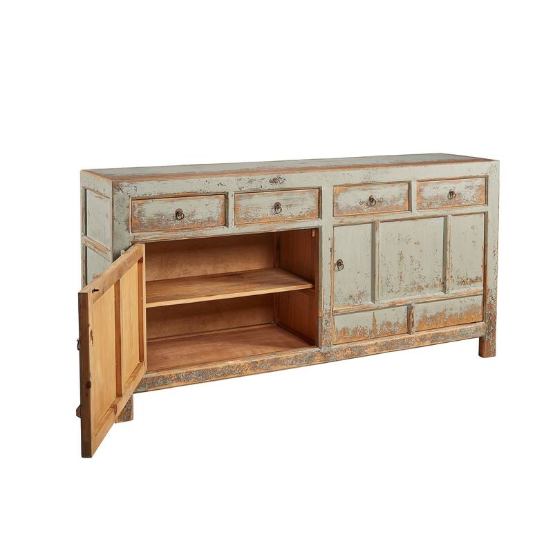 New Haven Distressed Pine Sideboard with Metal Hardware