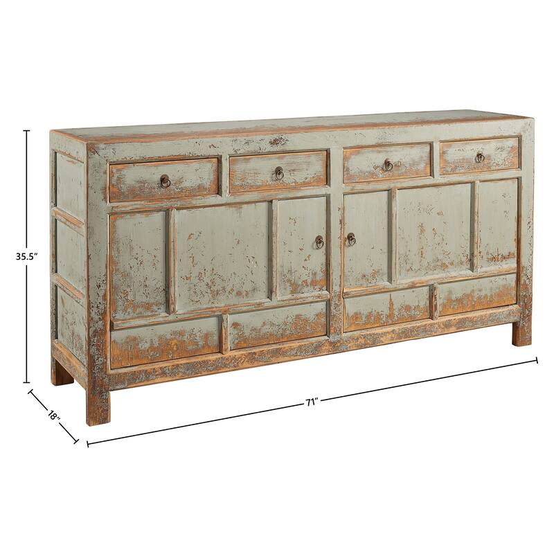 New Haven Distressed Pine Sideboard with Metal Hardware