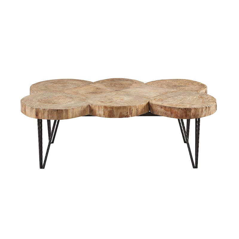 Lynchburg Natural Edge Pine & Hammered Iron Coffee or Cocktail Table