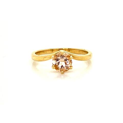 Kabella 14 Karat White Gold Chevron Round Gemstone Ring