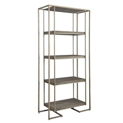 Blue Point Oak & Metal Floating Open Back Display Stand