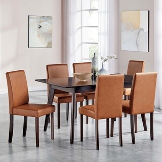 Modway Prosper 7 Piece Faux Leather Dining Set (Cappuccino Tan)