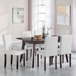 Modway Prosper 7 Piece Faux Leather Dining Set (Cappuccino White)