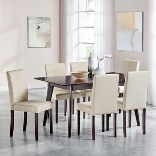 Modway Prosper 7 Piece Upholstered Fabric Dining Set (Cappuccino Beige)