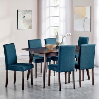 Modway Prosper 7 Piece Upholstered Fabric Dining Set (Cappuccino Blue)
